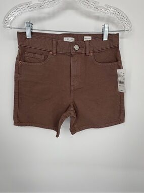 PacSun Chocolate Brown Mid-Rise Denim Shorts